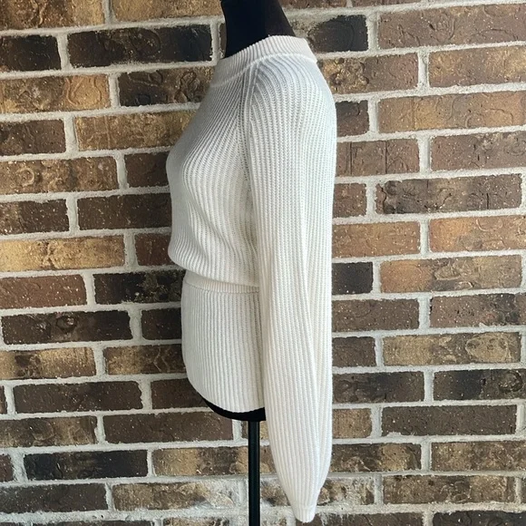 CLUB MONACO White Tinna Balloon Wool Alpaca Sleeve Sweater - Picture 4 of 9